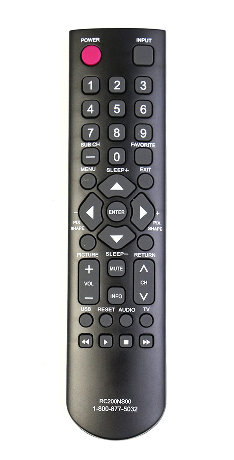 AULCMEET RC200NS00 Replaced Remote Control Compatible with Sanyo TV FW24E05T FVM4012 DP24E14M DP40D64 FVD4064 DP32D53 DP32D53M DP50E44M - Image 1